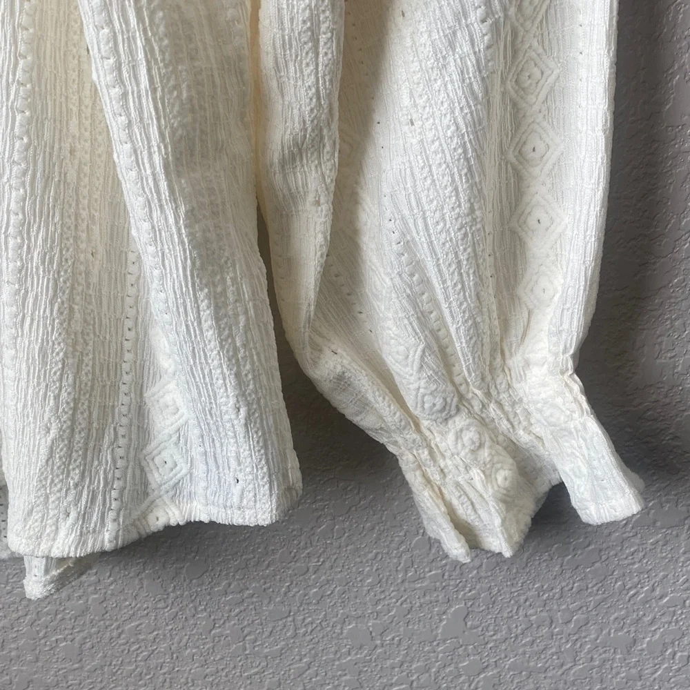 Frye Ladies' Textured Blouse/Large Cream Color - Picture 3 of 7